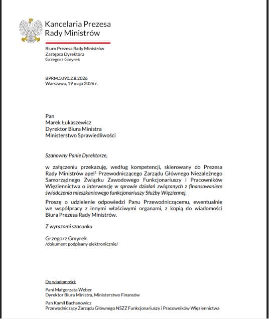 Pisma krążą, funkcjonariusze czekają. Stanowisko Zarządu Głównego NSZZFiPW wobec chaosu wokół świadczenia mieszkaniowego