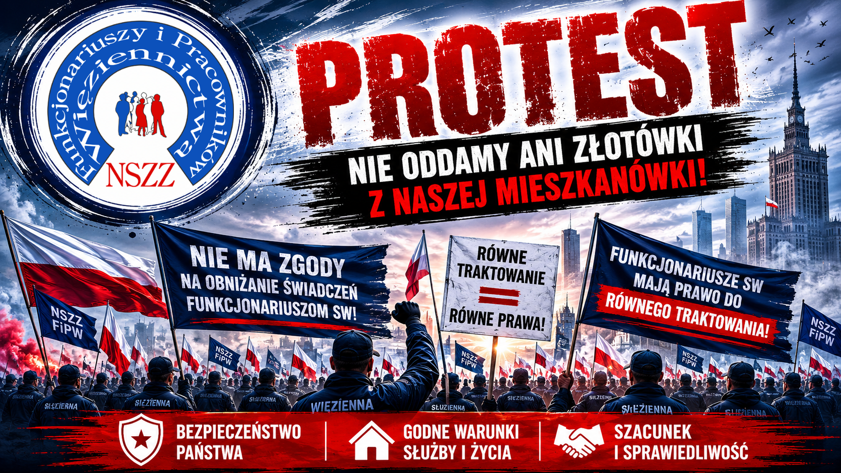 Harmonogram działań protestacyjnych NSZZFiPW. Nie oddamy ani złotówki z naszej mieszkaniówki