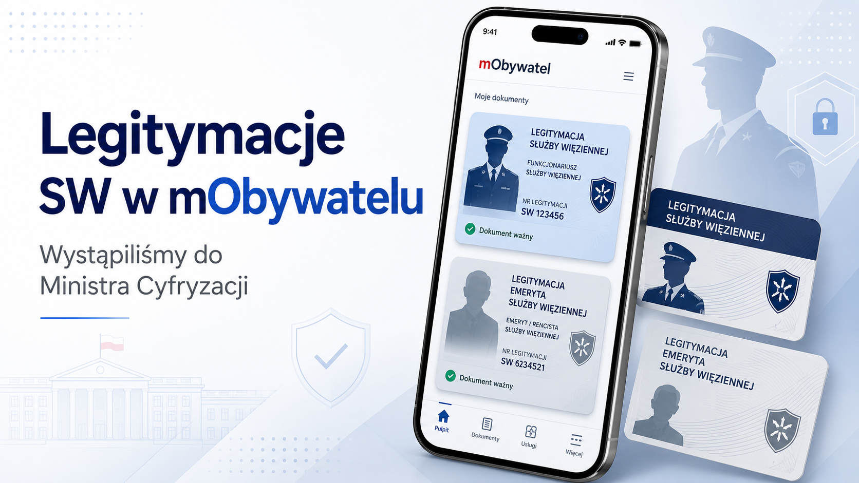 Legitymacje Służby Więziennej w mObywatelu – wystąpiliśmy do Ministra Cyfryzacji