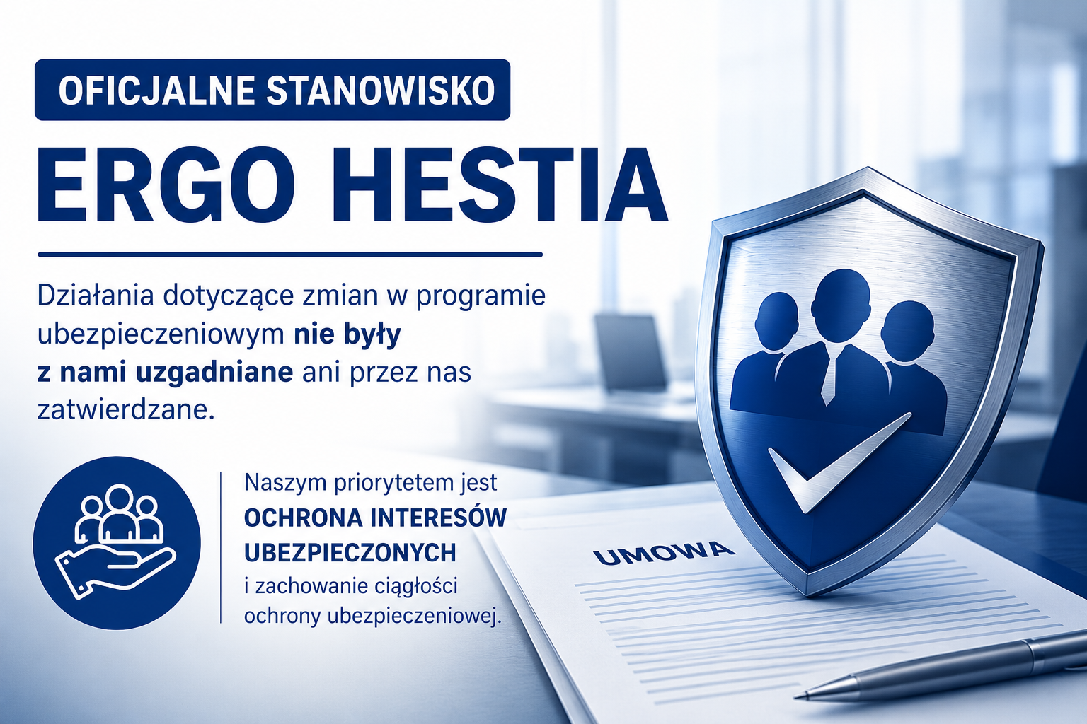 Zarząd Główny NSZZFiPW: działania dotyczące programu ERGO Hestia nie były z nami uzgadniane